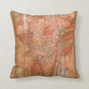 Almofada Impressão Floral Laranja Moderno em Fundo Retirad