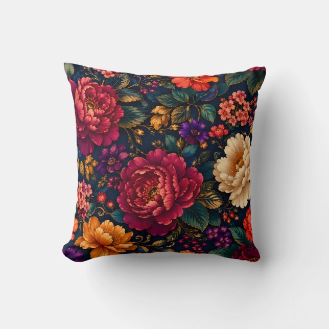 Almofada Impressão Floral Rica para Presente Clássico Elega (Frente)