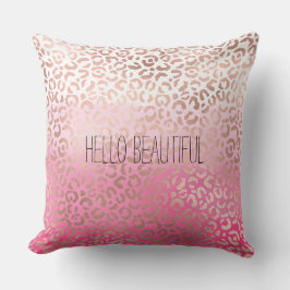 Almofada Impressão Leopard Cor d'Água Rosa Personalizada