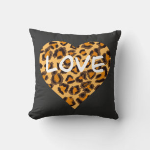 Almofada Impressão Leopardo  design de coração  Camiseta