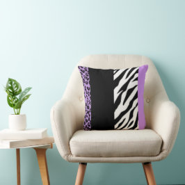 Almofada Impressão Leopardo, Impressão Zebra, Impressão Ani