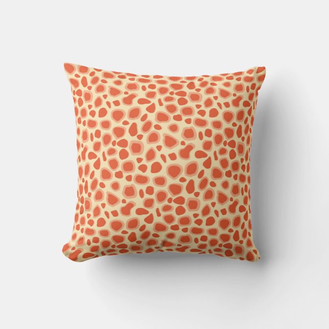 Almofada Impressão Leopardo - Mandarim e laranja claro (Frente)
