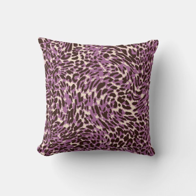 Almofada Impressão Leopardo, Padrão Animal Clássico. (Frente)