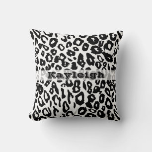 Almofada Impressão Leopardo Preto e Branco
