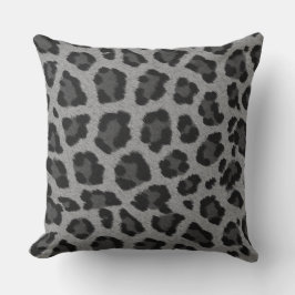 Almofada Impressão Leopardo Preto e Cinza