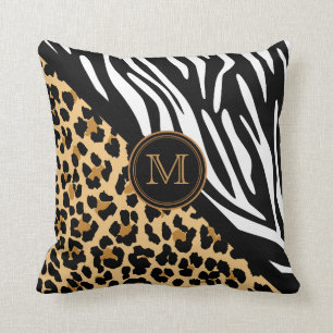 Almofada Impressão na moda Leopardo e Monograma de Impress