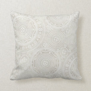 Almofada Impressão neutro da mandala do Doily do laço do