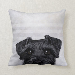 Almofada impressão original da pintura do schnauzer preto