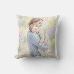 Almofada Impressão Personalizada de Mãe e Bebê em Aquarela