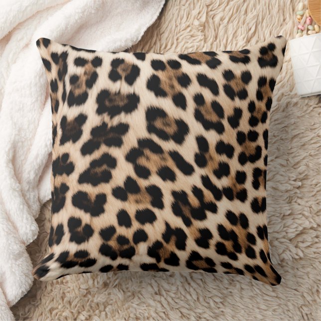Almofada Impressão Preta-Leopardo Chic Cream (Cobertor)