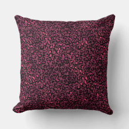 Almofada Impressão Preta-Leopardo-Glam-Rosa