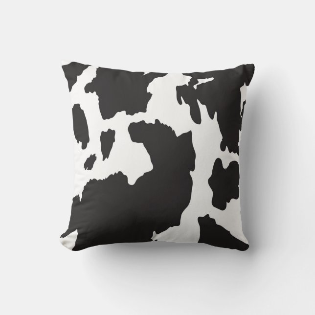 Almofada Impressão preto e branco da vaca (Frente)