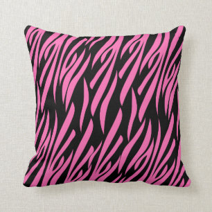 Almofada Impressão rosa-quente e zebra negra