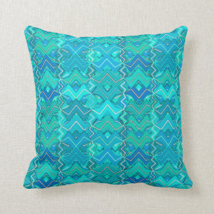 Almofada Impressão, turquesa, Aqua e Seafoam tribais do