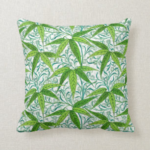 Almofada Impressão, verde e branco de bambu de William