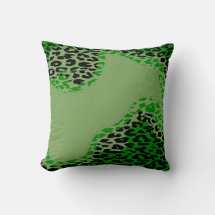 Almofada Impressão verde retro do leopardo e design modern