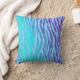 Almofada impressão zebra azul e negra
