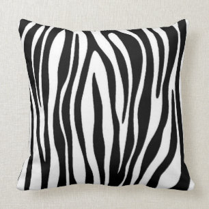 Almofada Impressão zebra com preto sólido para trás