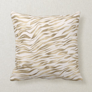 Almofada Impressão Zebra Dourada