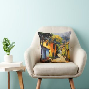 Almofada Impressionismo na paisagem da cidade latina