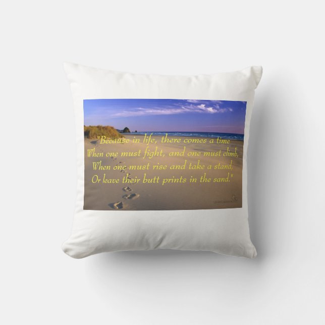 Almofada Impressões do bumbum na areia (Frente)