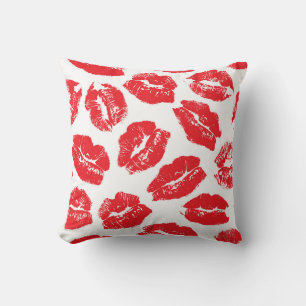 Almofada Imprint Kiss Red Lábios: Vintage sem costura