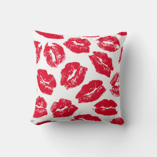 Almofada Imprint Kiss Red Lábios: Vintage sem costura