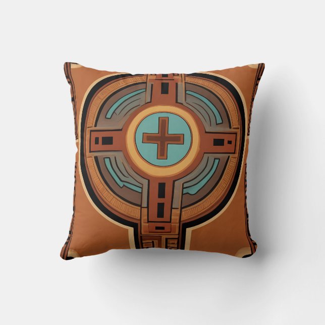 Almofada Inca Cross Patternos Red and Yellows (Verso)