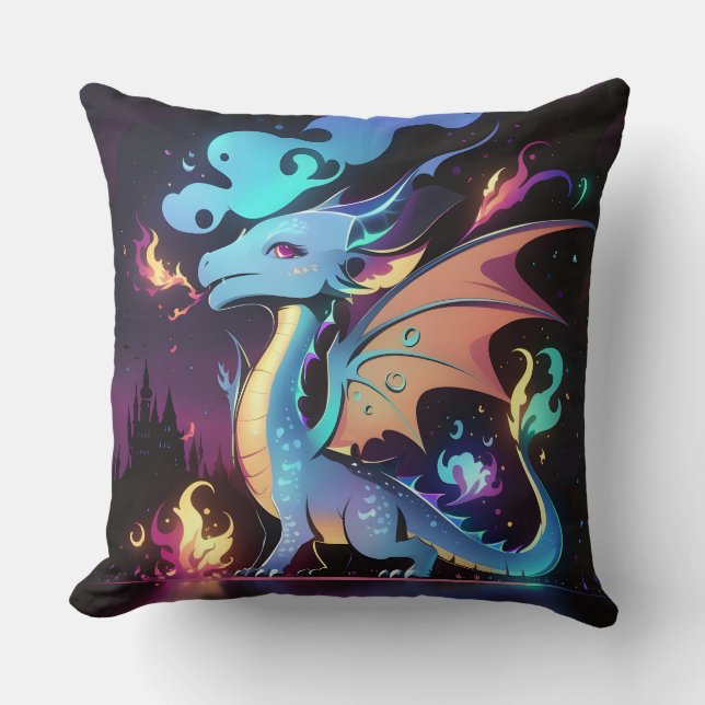 Almofada Incêndio de Dragão Encantado (Frente)