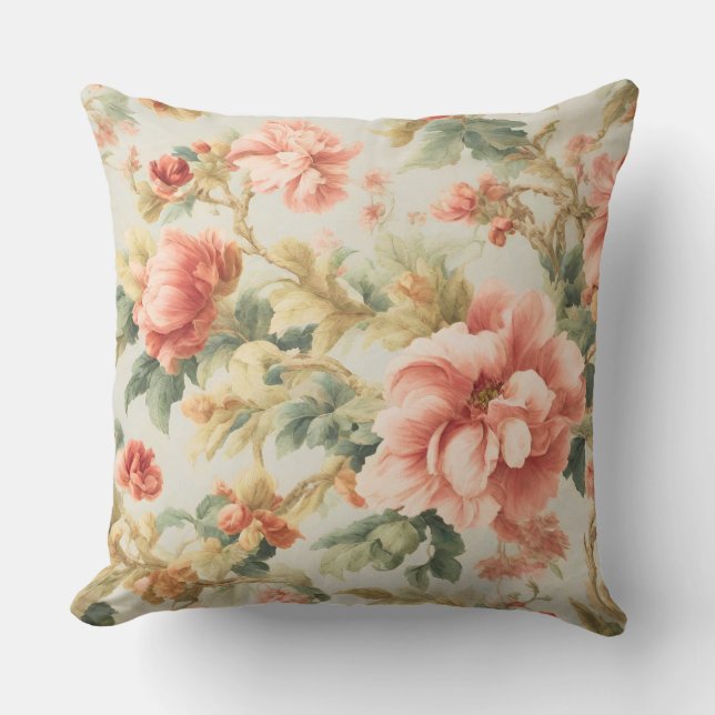 Almofada Incríveis Flores, Folhas. Pintura (Frente)