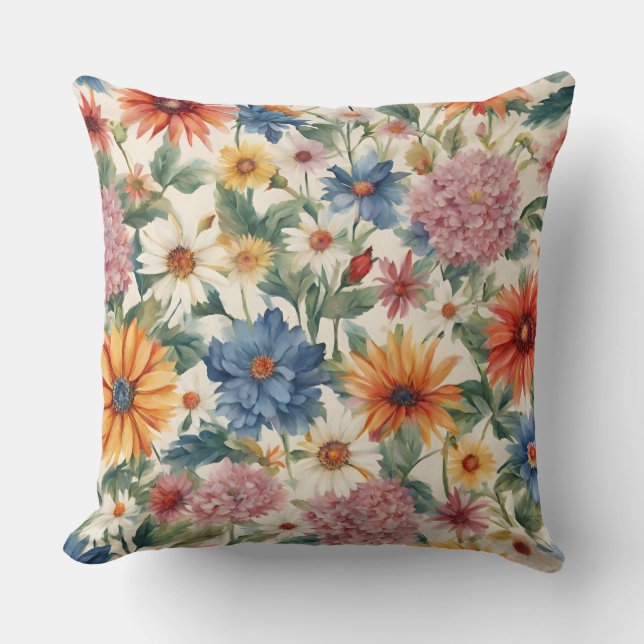 Almofada Incrível Flores de Jardim de Verão (Frente)