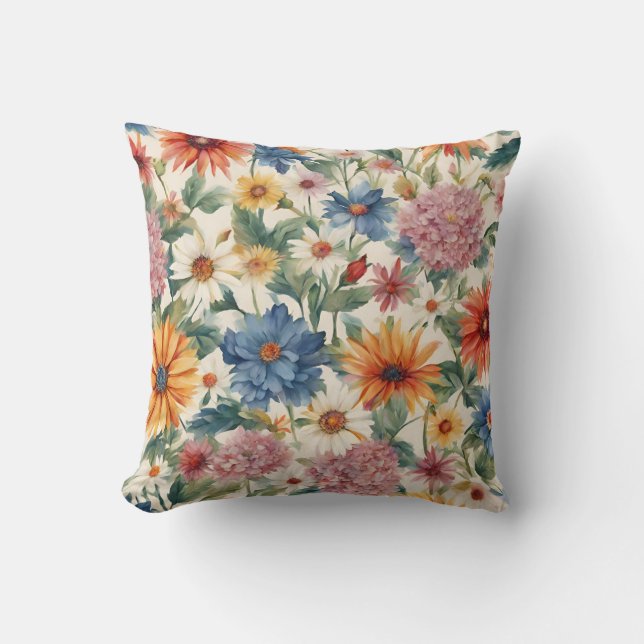 Almofada Incrível Flores de Jardim de Verão (Frente)