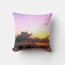 Almofada incrível pôr do sol mexicano roxo laranja dourado
