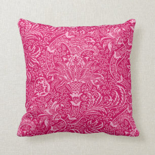 Almofada Indiano de William Morris, rosa fúcsia profundo