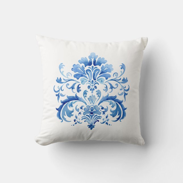 Almofada Indigo Azulejo Azul Português Lisboa Botânico (Frente)