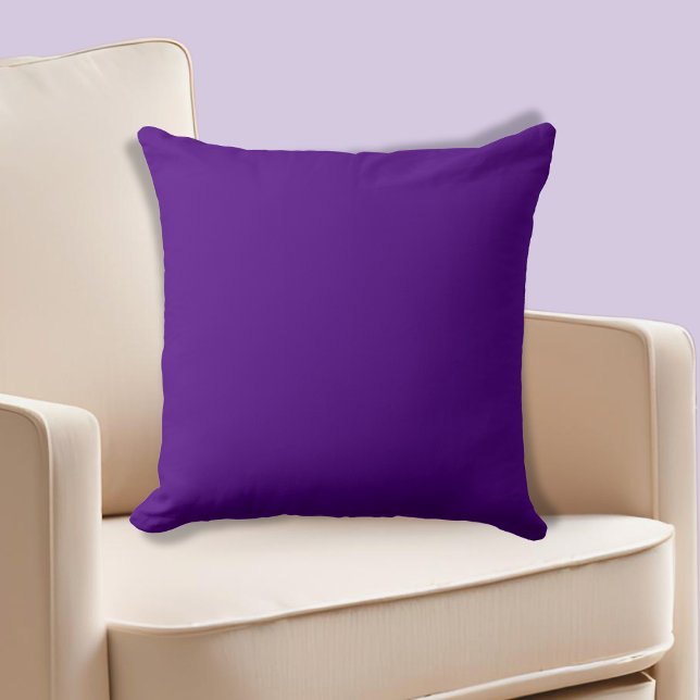 Almofada Indigo Roxo de Cor Bloco (Indigo Purple Block-colored Throw Pillow)