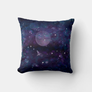 Almofada Indigo Violeta Luzes Brilhantes Corações & Estrela