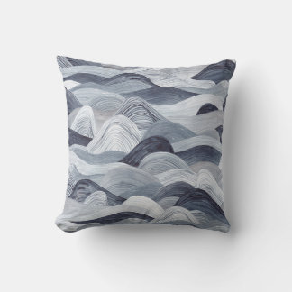 Almofada Indigo Watercolor Wave Sem Vista