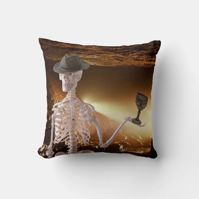 Almofada "Indy" Bones Halloween Travesseiro decorativo de e (Frente)