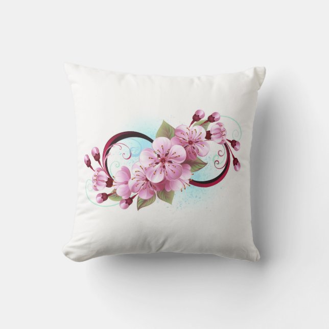 Almofada Infinidade com Flores de Flor Sakura (Frente)