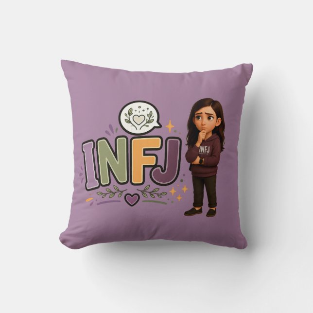 Almofada INFJ — A Guardiã das Ideias (Frente)