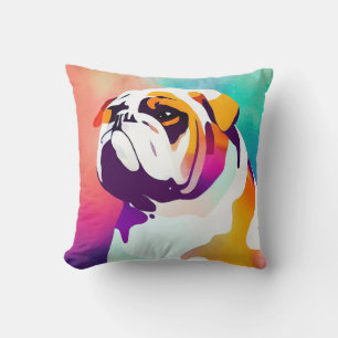 Almofada Inglês Bulldog Dog Wild Nature Animal Painting