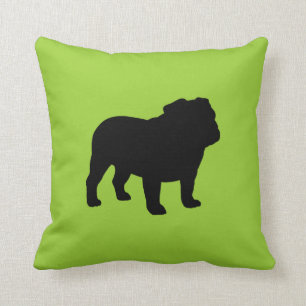 Almofada Inglês - Bulldog - Silhouette Black and Green