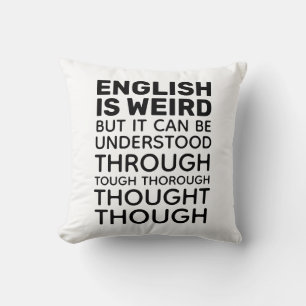 Almofada Inglês é Estranha Gramática Engraçada