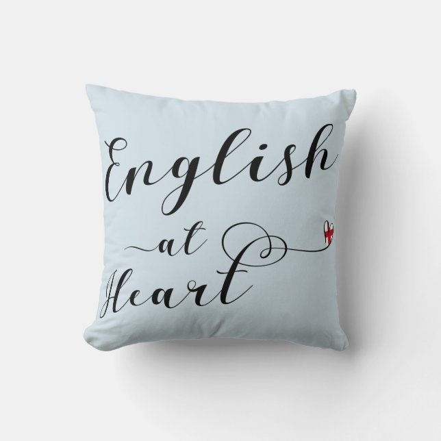 Almofada Inglês em Coração - Cushion, Inglaterra (Frente)