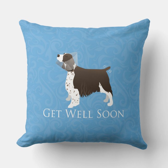 Almofada Inglês Springer Spaniel fica bem em breve (Frente)