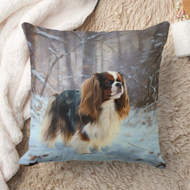 Almofada Inglês Toy Spaniel Deixe-o nevar Natal (Cobertor)