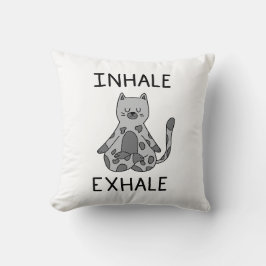 Almofada Inhale Exhale Yoga Cat