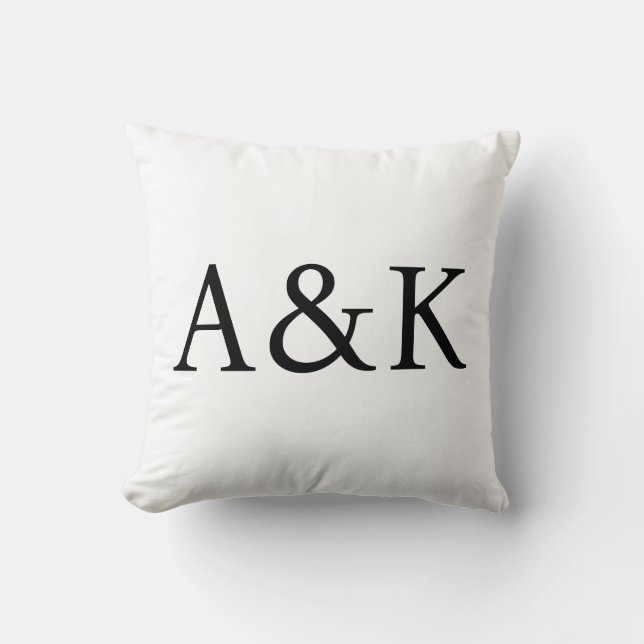 Almofada Iniciais Personalizadas em Branco (Frente)