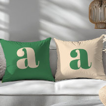 Inicial moderno retrô verde e creme